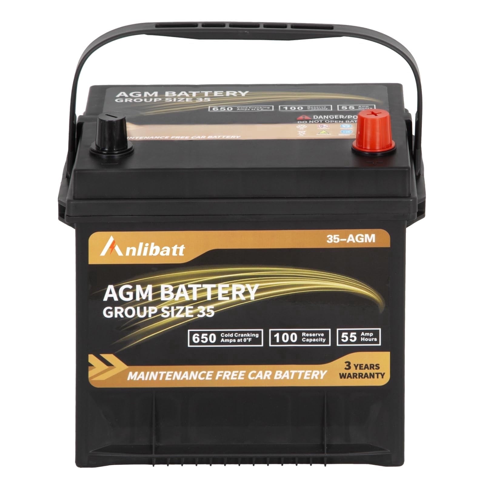 Anlibatt Platinum AGM Group 49 Battery, 12 Volt Rechargeable Automotive Batteries for Car, H8 900CCA 95Ah 160RC