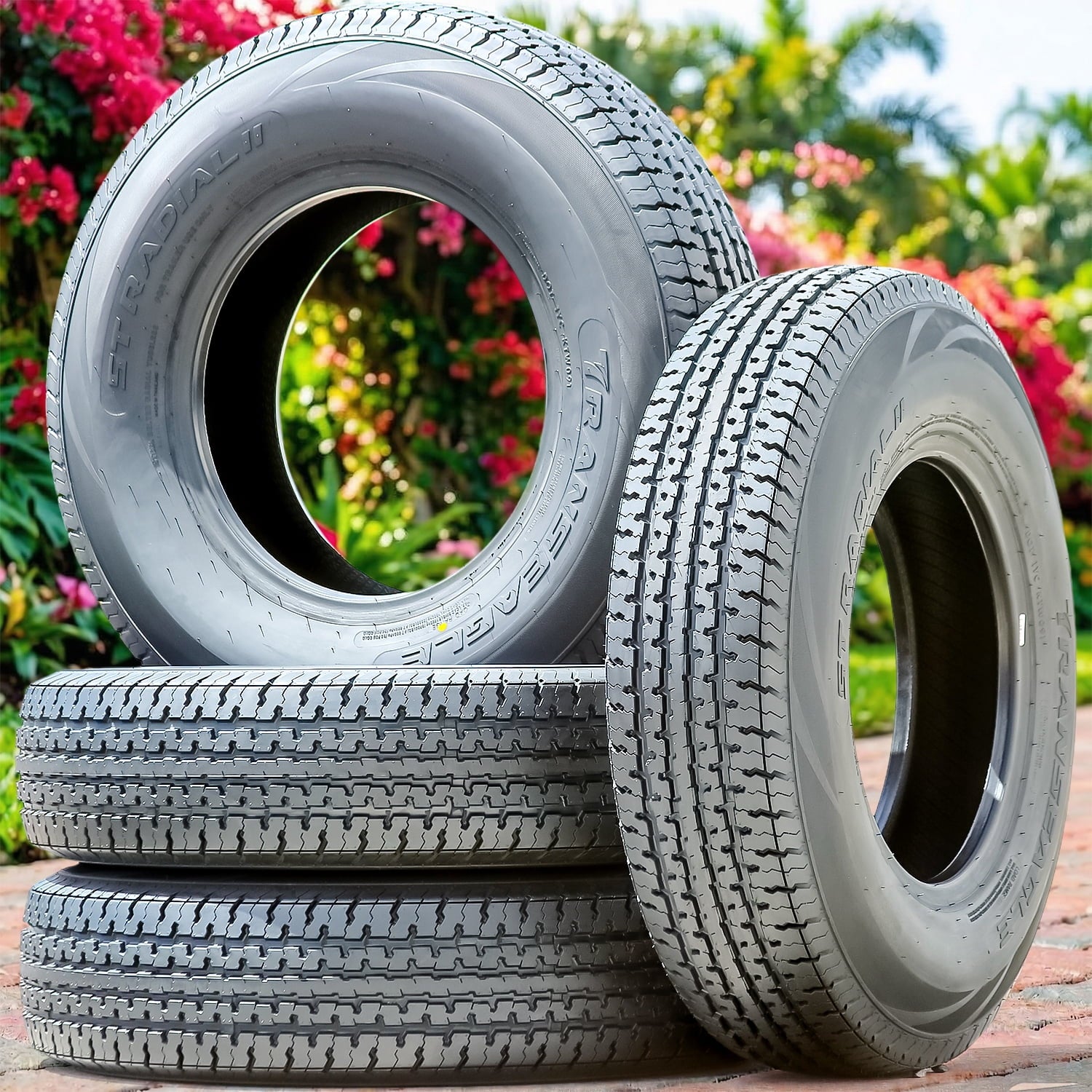 Set of 4 Transeagle ST Radial II Steel Belted ST235/80R16 235/80R16 126/122L F 12 Ply Trailer Tires